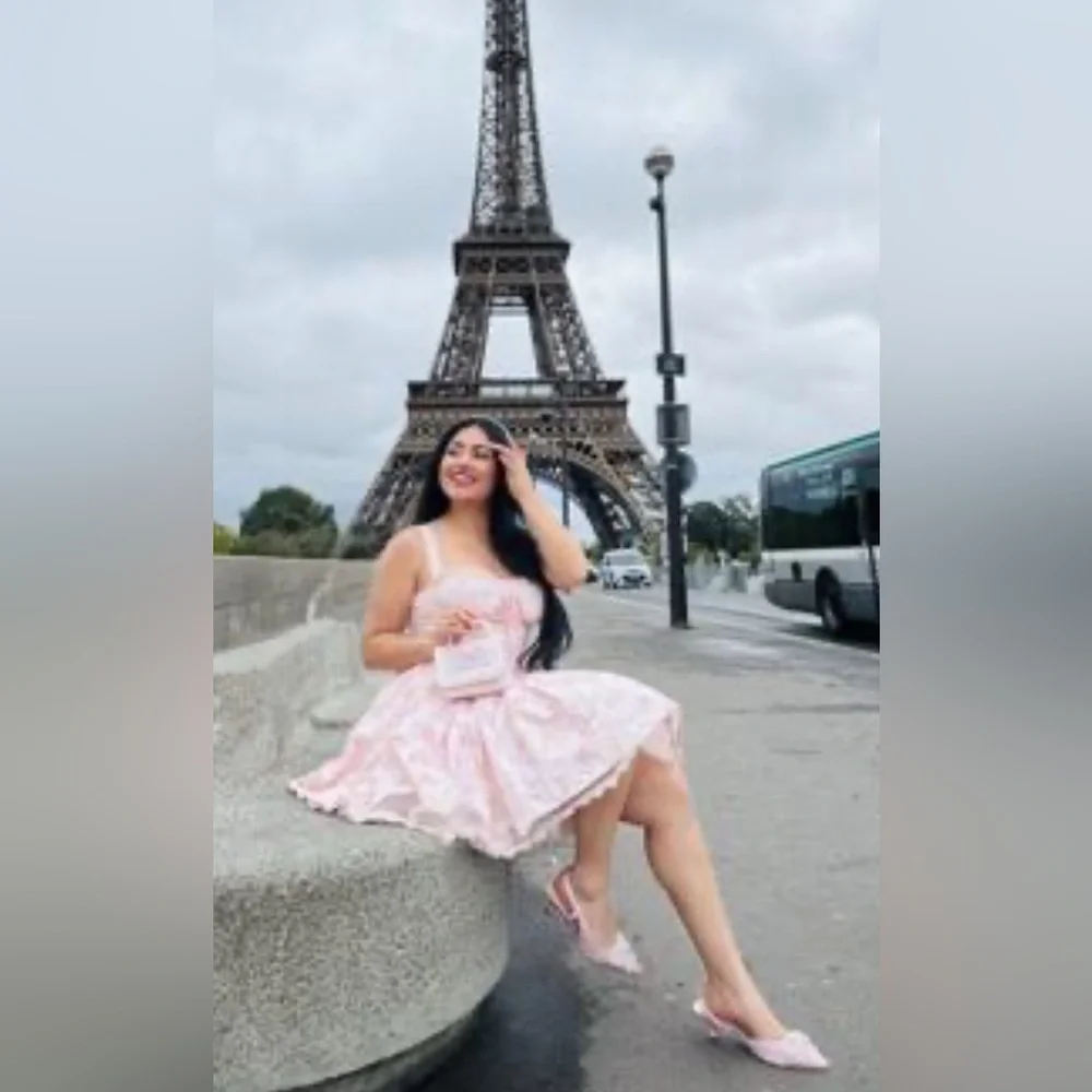 NEW [SHEIN] Pink Satin Slingback Low Heels Pearl Embellished Bow Women’s 8/EU 38 - Picture 9 of 15